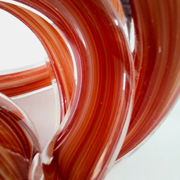 Red Swirl Infinity Knot Glass Sculpture Modern Art Paperweight - Picture 2 of 10